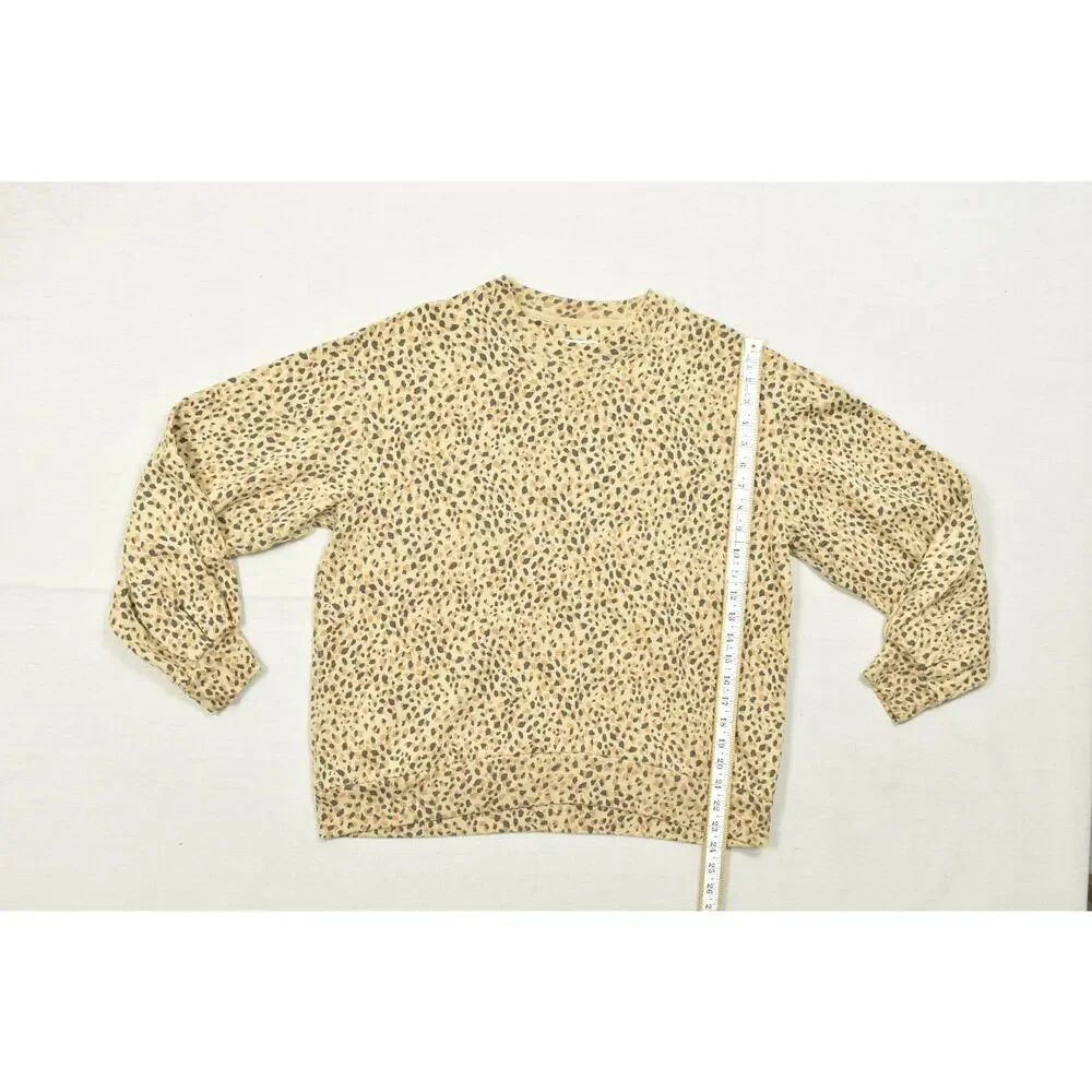 Abercrombie & Fitch Soft A&F Collection Leopard Print Fleece Crewneck Sweatshirt - Picture 4 of 8